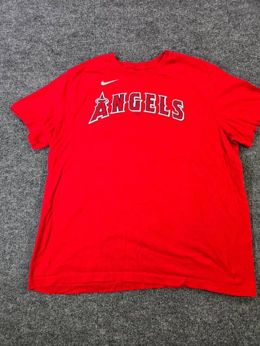 Nike LA Angels Mike Trout #27 T-Shirt Mens 2XL Red Short Sleeve Crew Neck Tee